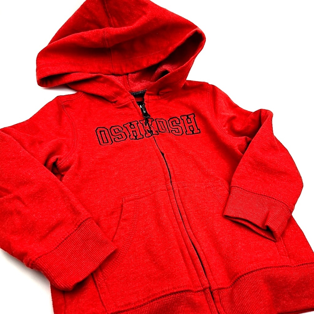 OshKosh B'gosh Hoodie Size 2T Full Zip Hooded Pockets Unisex Boys Girls Toddlers